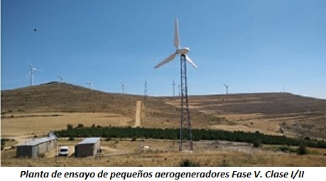 Planta de ensayo de pequeños aerogeneradores Fase V. Clase I/II