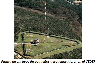 Planta de ensayos de pequeños aerogeneradores en el CEDER