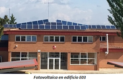 Fotovoltaica en edificio E03 Fotovoltaica en edificio E03