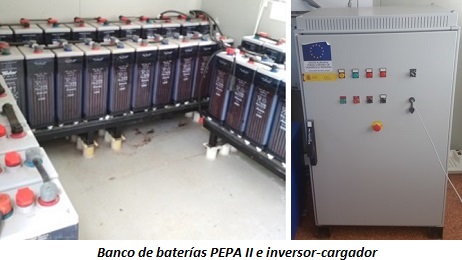 Banco de baterías PEPA II e inversor-cargador Banco de baterías PEPA II e inversor-cargador