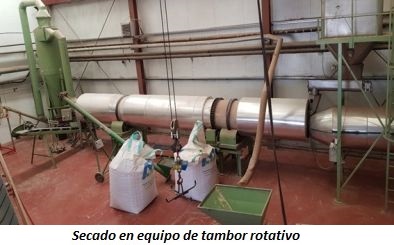 foto de secado en equipo de tambor rotativo