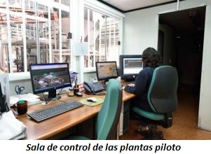 Sala de control de las plantas piloto 