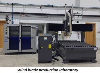 Photo of wind blade production laboratory