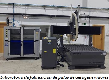 Imagen del laboratorio de fabricación de palas de aerogeneradores