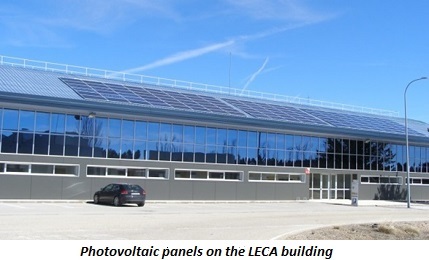 photo of photovoltaic panels on the LECA building