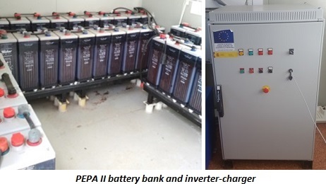 photo of PEPA II battery bank and inverter-charger