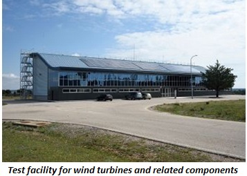 photo of test facility for wind turbines and related components