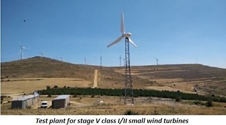 photo of test plant for stage V class I/II small wind turbines