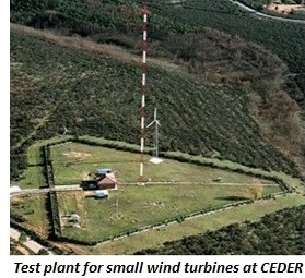 photo of test plant for small wind turbines at CEDER