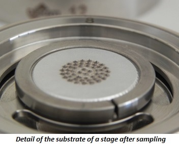 photo of detail of the substrate of a stage after sampling