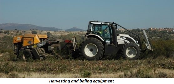 photo of harvesting and baling equipment