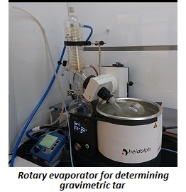 photo of rotary evaporator for determining gravimetric tar
