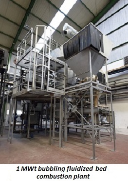 photo of 1 MWt bubbling fluidized bed combustion plant