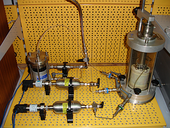Fig. 15. Detail of one of the gas transport experiments in operation during FORGE. 